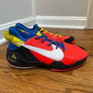 Nike Kids 3Y Zoom Freak 2 Bright Crimson/ Opti‎ Yellow Basketball Shoes
